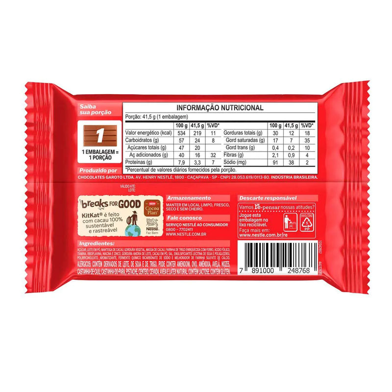 KitKat Chocolate ao Leite Nestlé 41,5g